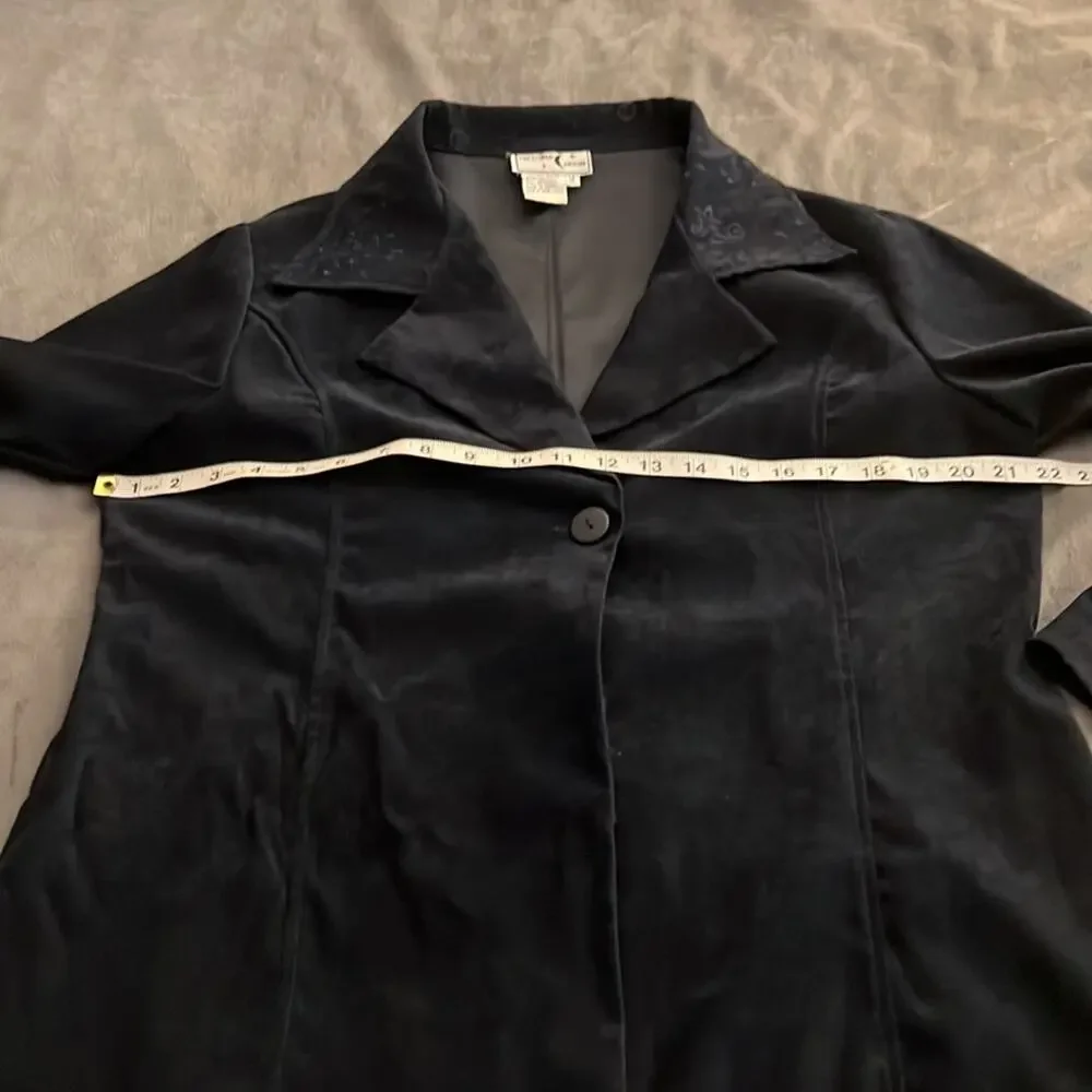 Victoria Moon Vintage Dark Navy Blue 2 Piece Dress and Coat Woman Size 14